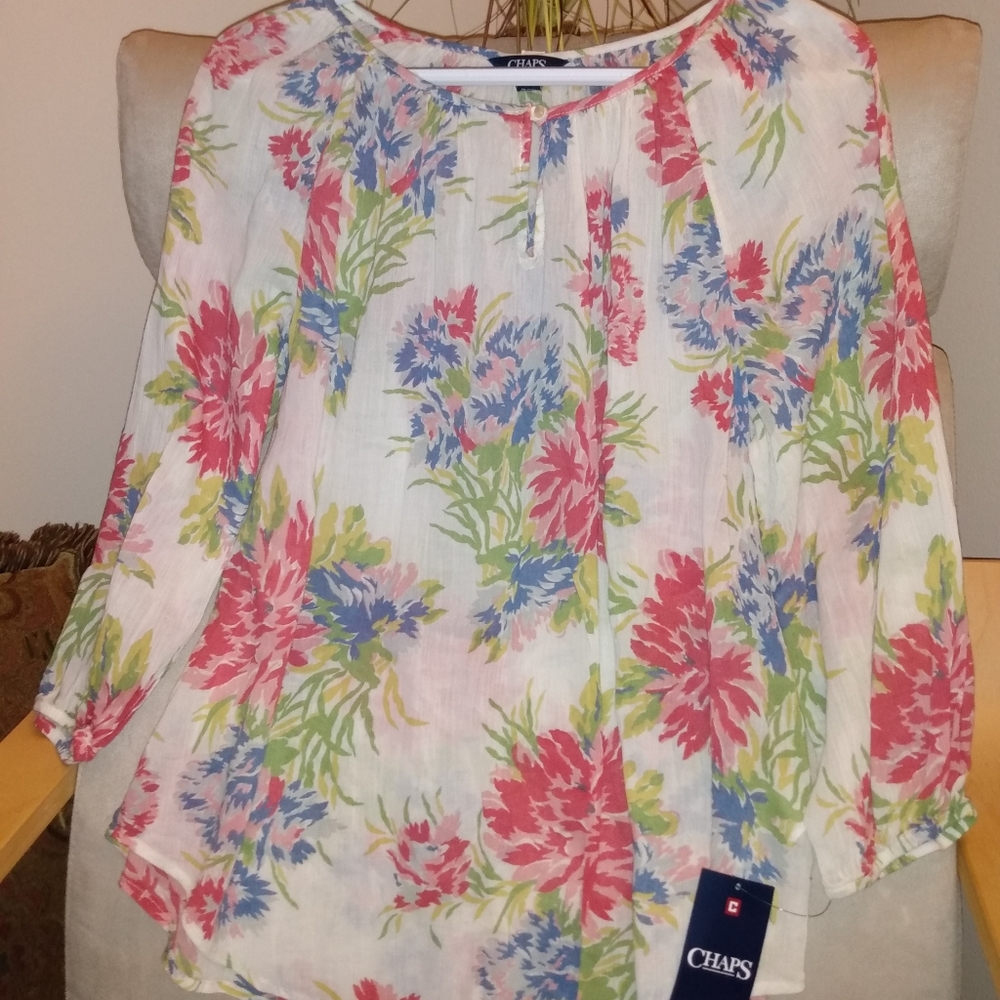NEW Chaps floral blouse